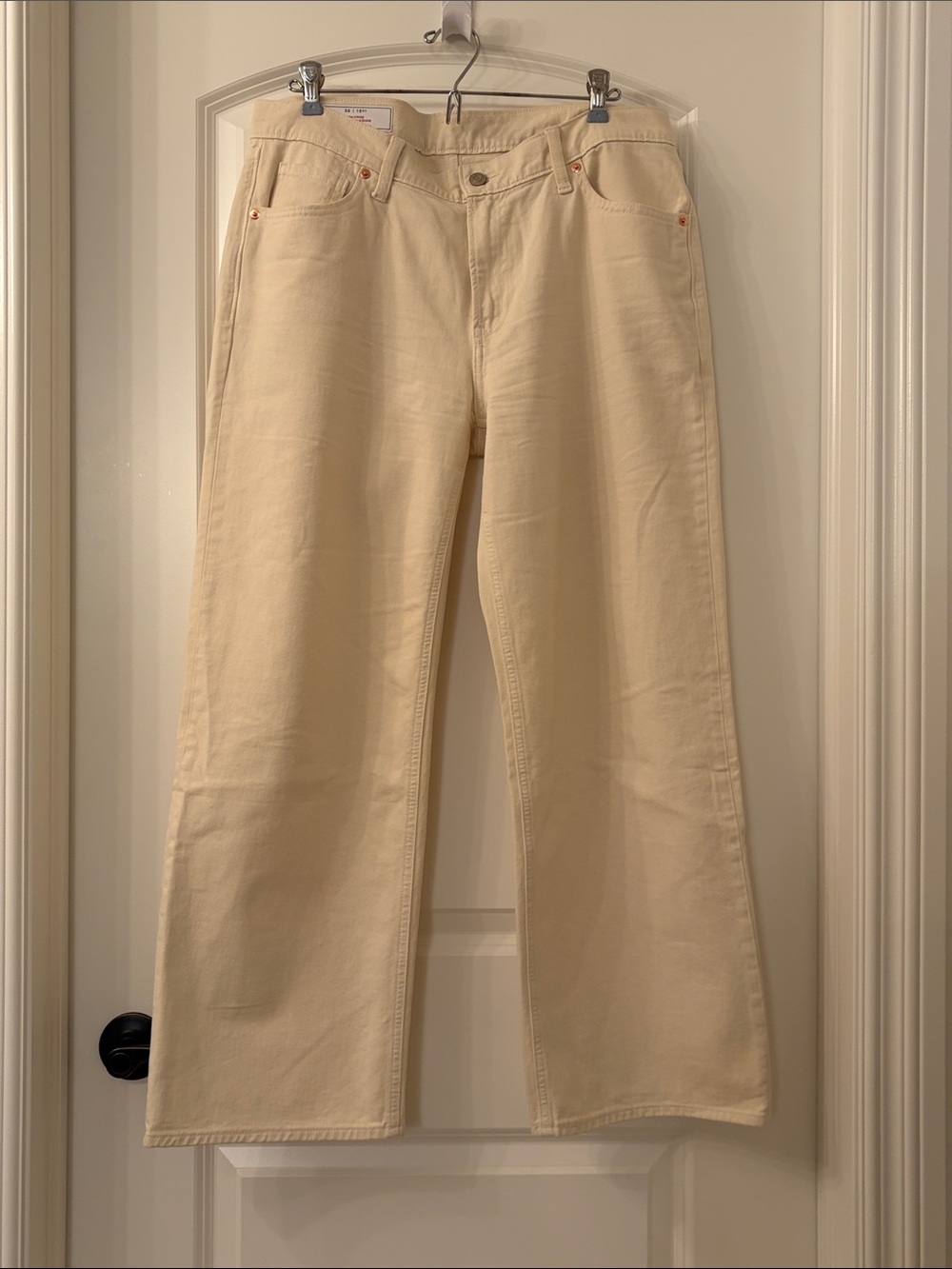 GAP Cream Wide-Leg Jeans